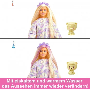 Mattel HKR02 Barbie Cutie reveal barbie bábika pastelová edícia Lev