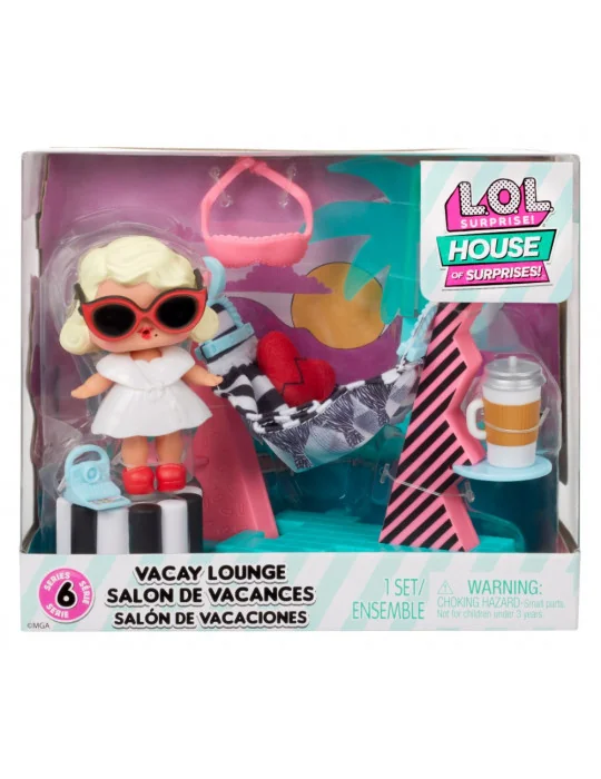 L.O.L. Surprise! 583790 Nábytok s bábikou, séria 6 - Prázdninová pohoda & Leading Baby