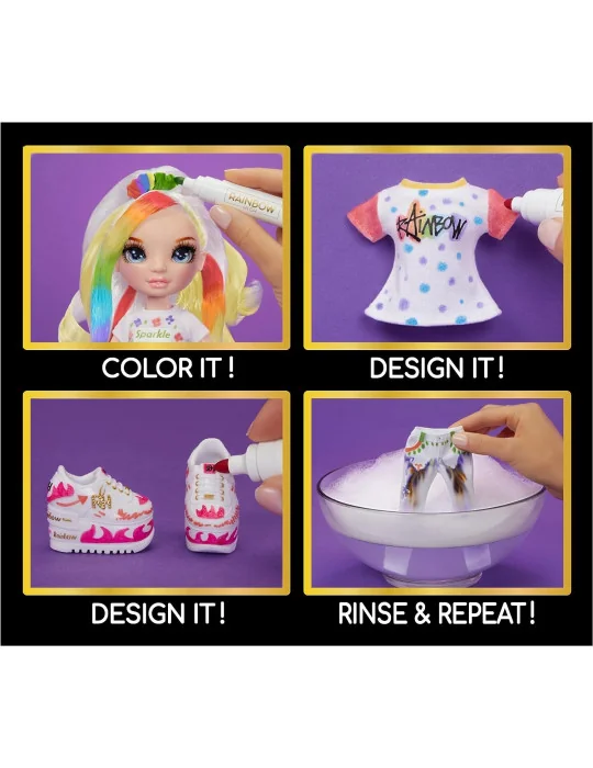 MGA Rainbow High Fashion Doll Color & Create s modrými očami