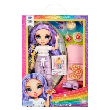 MGA 503705 Rainbow High Junior Fashion bábika v pyžamku - Violet
