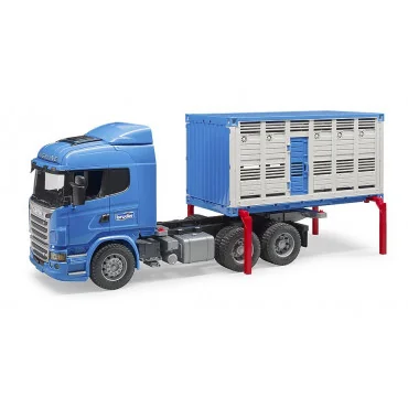 Bruder 03549 nákladné auto Scania-R s prepravníkom zvierat