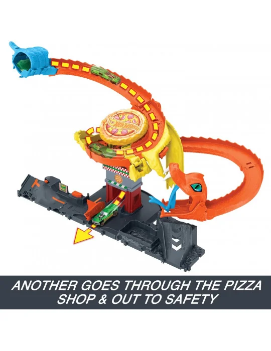 Mattel HTN81 Hot Wheels City hladová kobra útočí na pizzerku 