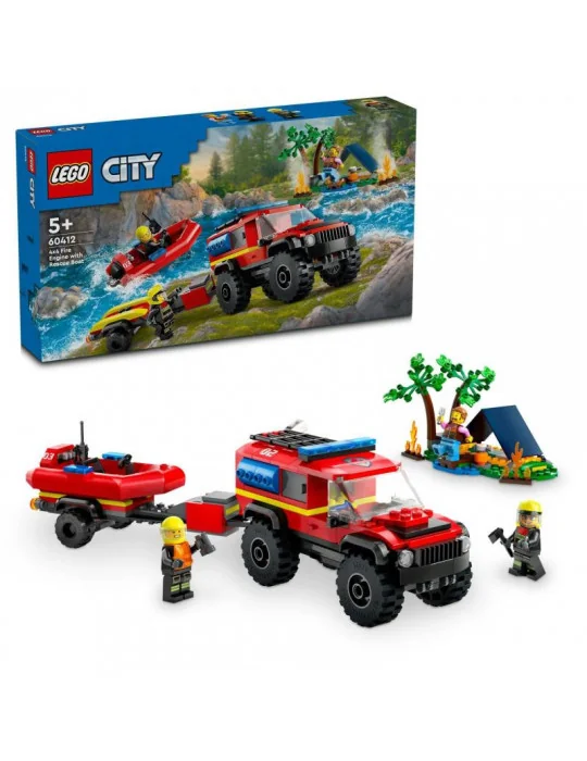 LEGO 60412 CITY Hasičské auto 4x4 a záchranný čln