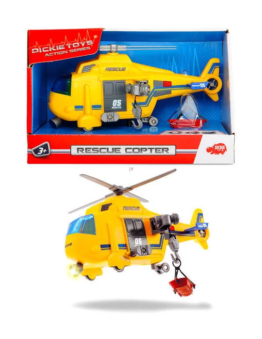 Dickie 203302003 Kids Action Series Rescue Helicoptéra