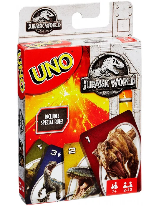 Mattel FLK66 UNO Jurassic World kartová hra