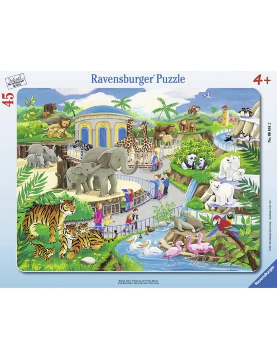 Ravensburger 06661 Puzzle na doske Návšteva v ZOO 45 dielov
