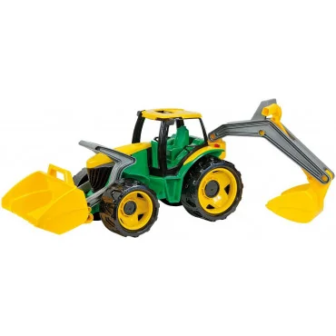 Lena 02080 Traktor s lyžicou a bagrom zeleno-žltý