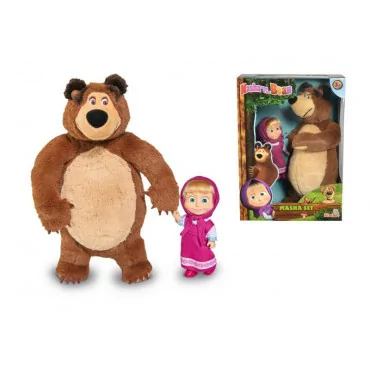 Simba 109301072 Máša a medveď Set Míša 25cm plyšový a bábika Máša 12cm