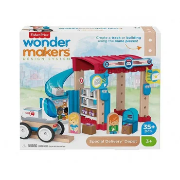 Mattel GFJ11-GFJ14 Fisher-Price Wonder Makers poštovné odberné miesto 35 dielny stavebný set