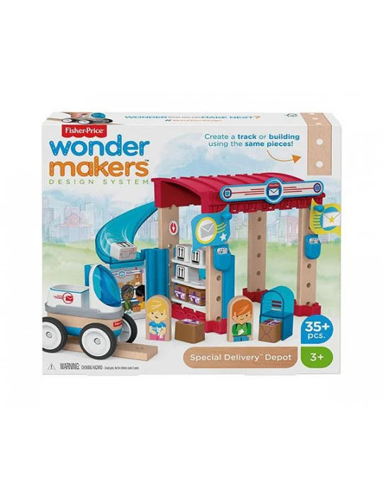 Mattel GFJ11-GFJ14 Fisher-Price Wonder Makers poštovné odberné miesto 35 dielny stavebný set