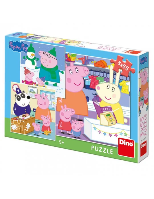 Dino 335301 Puzzle 3x55 dielov Peppa Pig Veselé popoludnie