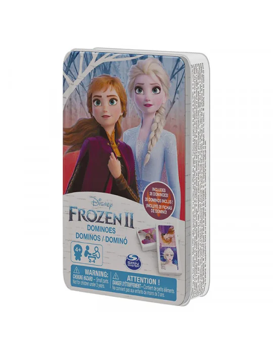 Spin Master 6053258 Frozen 2 - Ľadové kráľovstvo Domino v plechovej krabičke.