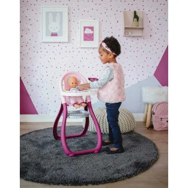 SMOBY Baby Nurse Jedálenská stolička pre bábiky s tanierikom a lyžičkou